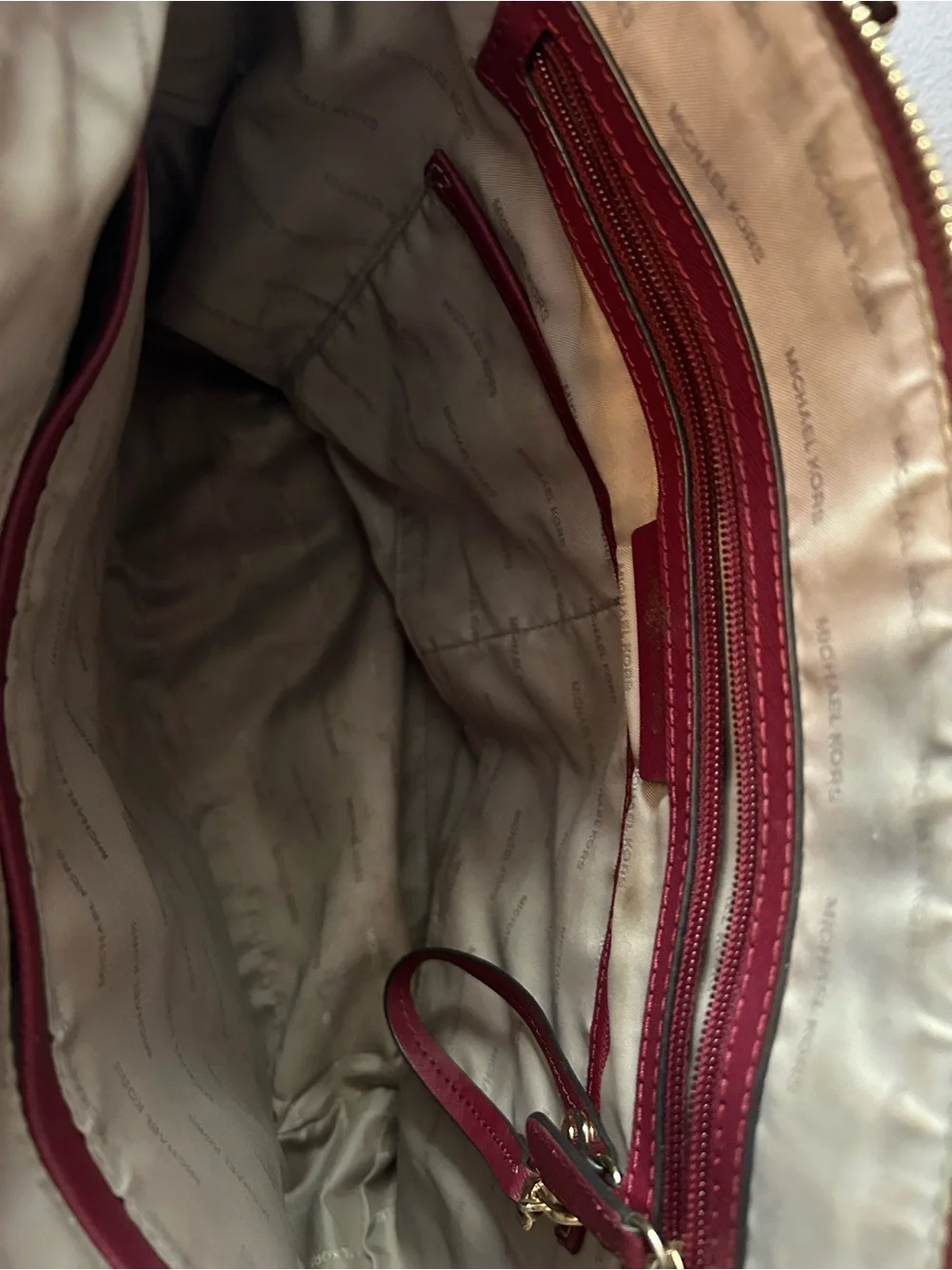 Michael Kors Burgundy Saffiano Leather Tote